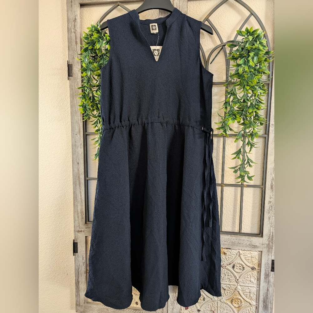 New Anne Klein Navy Flowy Lightweight Dress Size 22